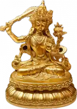 Manjusri Statue Gold Plated 10 cm