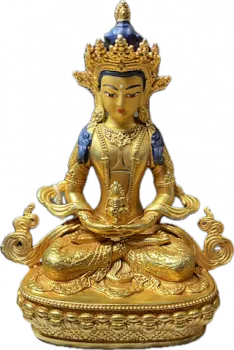 Amitayus Statue 10 cm mit Gesichtsbemalung