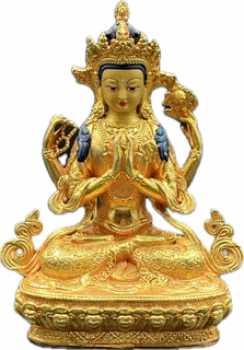 Avalokiteshvara /Chenresig Statue 10 cm mit Gesichtsbemalung