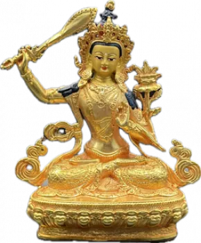 Manjusri Statue 10 cm mit Gesichtsbemalung