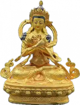 Vajradhara Statue 10 cm vergoldet mit Gesichtsbemalung
