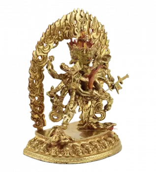 Chakrasamvara 12 armige Statue 22 cm vollvergoldet