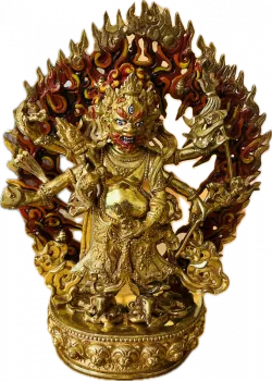 White Mahakala Statue 8 Inch fullgold