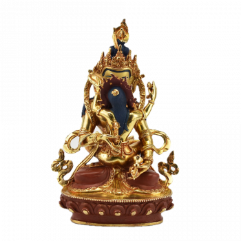 Vajrasattva with Consort Statue 9 Inch halfgold