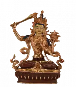 Manjusri Statue 22 cm teilvergoldet