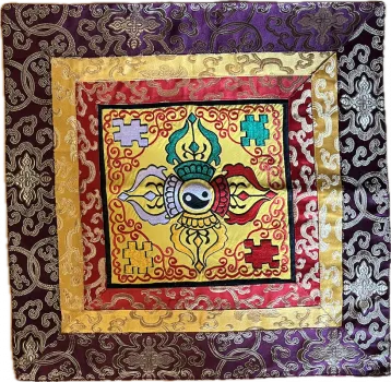Altardecke groß mit Doppel Vajra (45x45)