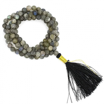 Mala Labradorite AA quality 108 beads + brocade bag
