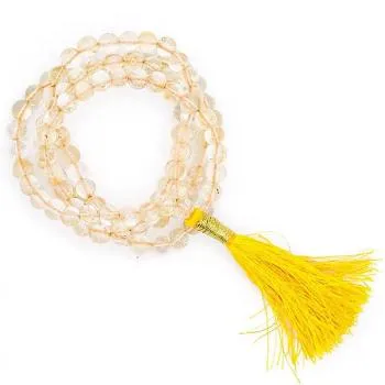 Mala Citrine AA quality 108 beads + brocate bag