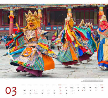 Olaf Schubert : Tibet 2026: Premium wall calendar large format 48.5 x 44cm