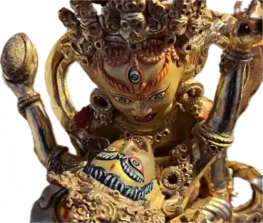 Cakrasamvara 2 arm Statue 13 Inch fullgold