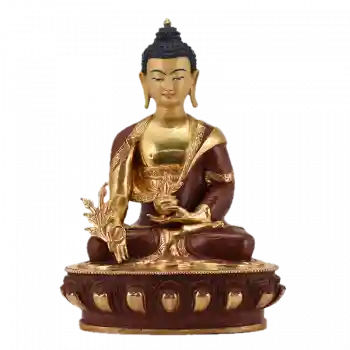 Medizinbuddha Statue 34 cm teilvergoldet
