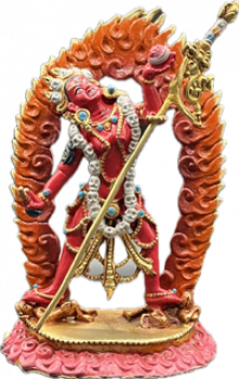 Vajrayogini Statue aus Kupfer fein bemalt 10 cm