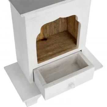 Altar auf Fuß Mangoholz weiß