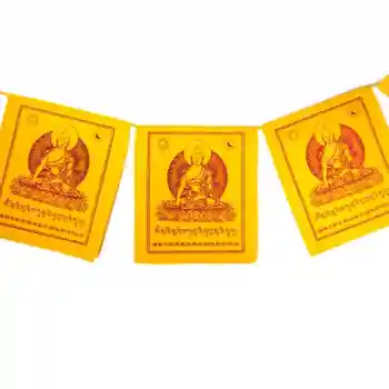 Tibetan prayer flags Shakyamuni Buddha