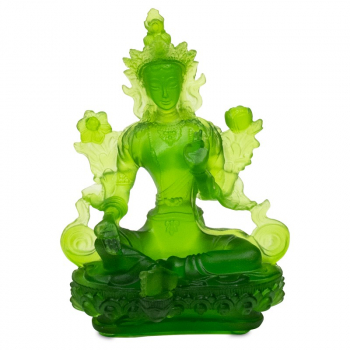 Grüne Tara Statue Glas transparent grün