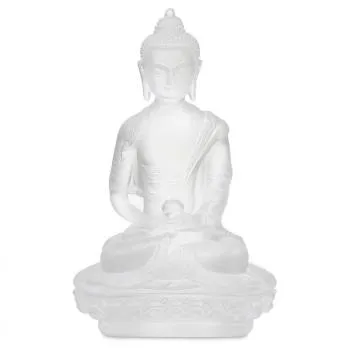 Buddhafigur Amithaba transparent weiß