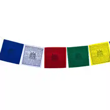 Tibetische Gebetsfahnen Chenrezig in Englisch