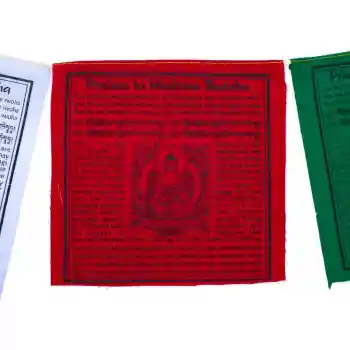 Tibetische Gebetsfahnen 5er Set (Englisch)