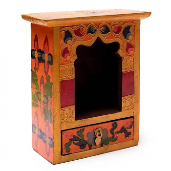Tibetan hand painted wooden shrine Medium