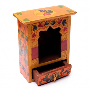 Tibetan hand painted wooden shrine Medium