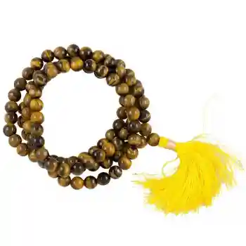 Tigerauge Mala AA-Qualität 108 Perlen 7mm + Tasche