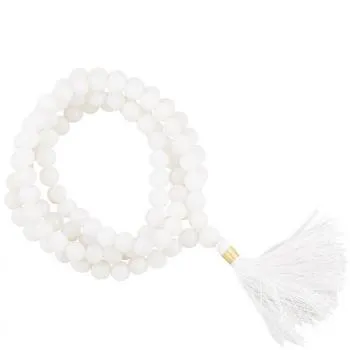 Mala weißer Achat, AA Quality 108 Perlen