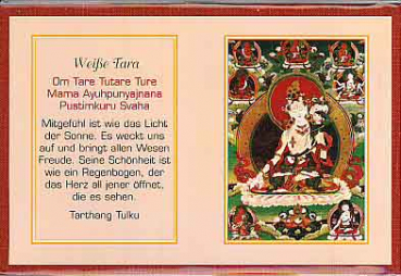Mini-Falt-Thangkas : Weiße Tara