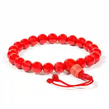 Hand Mala Koralle 21 Perlen 8mm