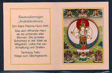 Mini-Falt-Thankas : 1000 arm Avalokitesvara