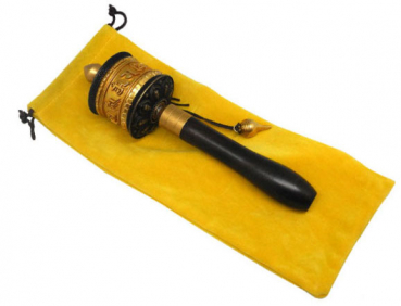 Six Character Great Bright Mantra, Handheld Prayer wheel 19cm