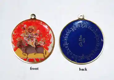 Deity Pendant - Gotrab Wrathful Guru Rinpoche with Healing Mantra