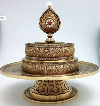 Mandala SET mit Ständer MESSING 17cm