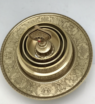 Mandala SET mit Ständer MESSING 17cm