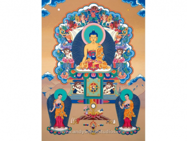 Buddha Sakyamuni mit seinen Hauptschüler (AW)