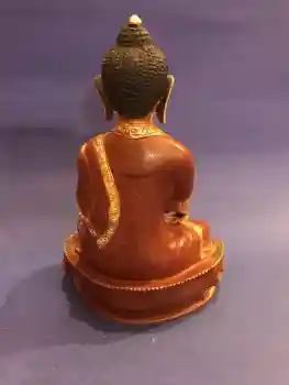 Buddha Sakyamuni Statue 20 cm teilvergoldet mit Gravur