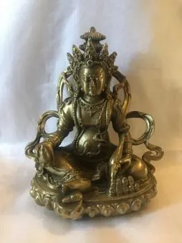 gesegn. goldener Zambala Statue, 15cm hoch