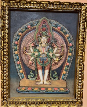 1000arm Chenrezig 3D Art with Woodframe