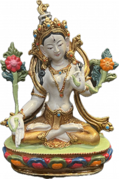 White Tara Statue Copper coloured 4 Inch