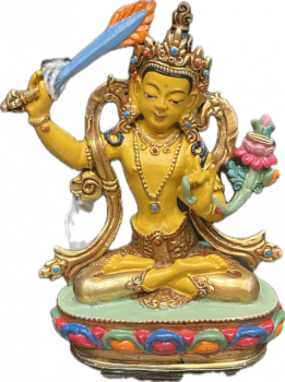 Manjusri statue copper coloured 4 inch