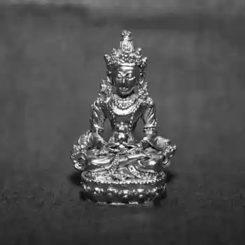 Mini-Statue Amitayus - versilbert