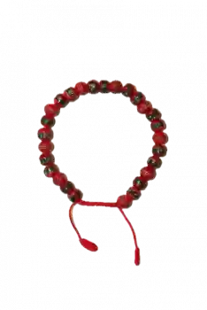 Medizinarmband aus Yak rot /weiß / schwarz