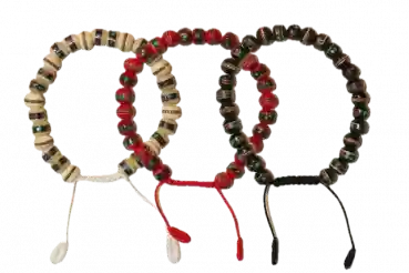 Medizinarmband aus Yak rot /weiß / schwarz