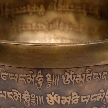 Tibetan singing bowl hand-engraved