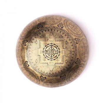 Laser-engraved singing bowl Green Tara