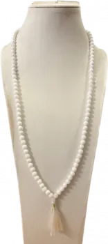 Mala weißer Achat, AA Quality 108 Perlen