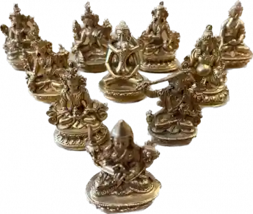 Verschiedene Buddha Statuen 6 cm vergoldet