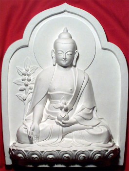 Medizinbuddha-Tsatsa (Menla-Buddha), weiß, 29 cm