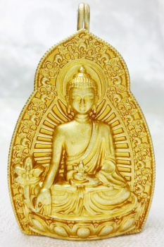 gesegneter Medizinbuddha Gau Doppelseitig vergoldet