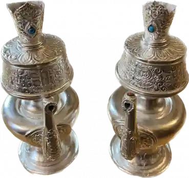 Bhumpa Ritualvase Set versilbert