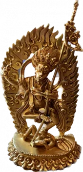 Simhamukha Statue 3 Inch gold plated